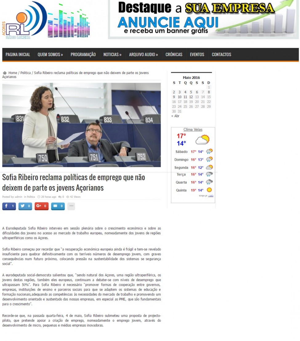 Relatório de Sofia Ribeiro defende a não suspensão de fundos a Portugal e Espanha